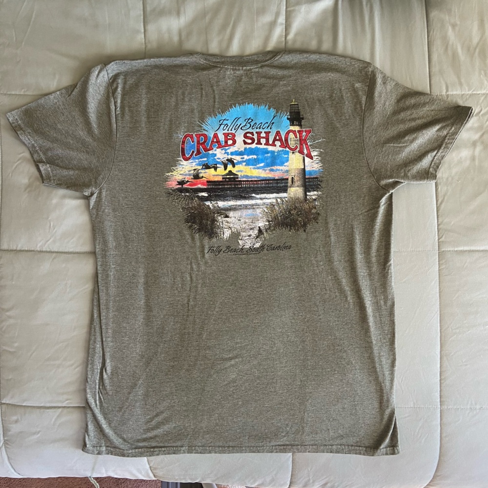 Folly Beach Crab Shack Green T-Shirt, Men’s size XL